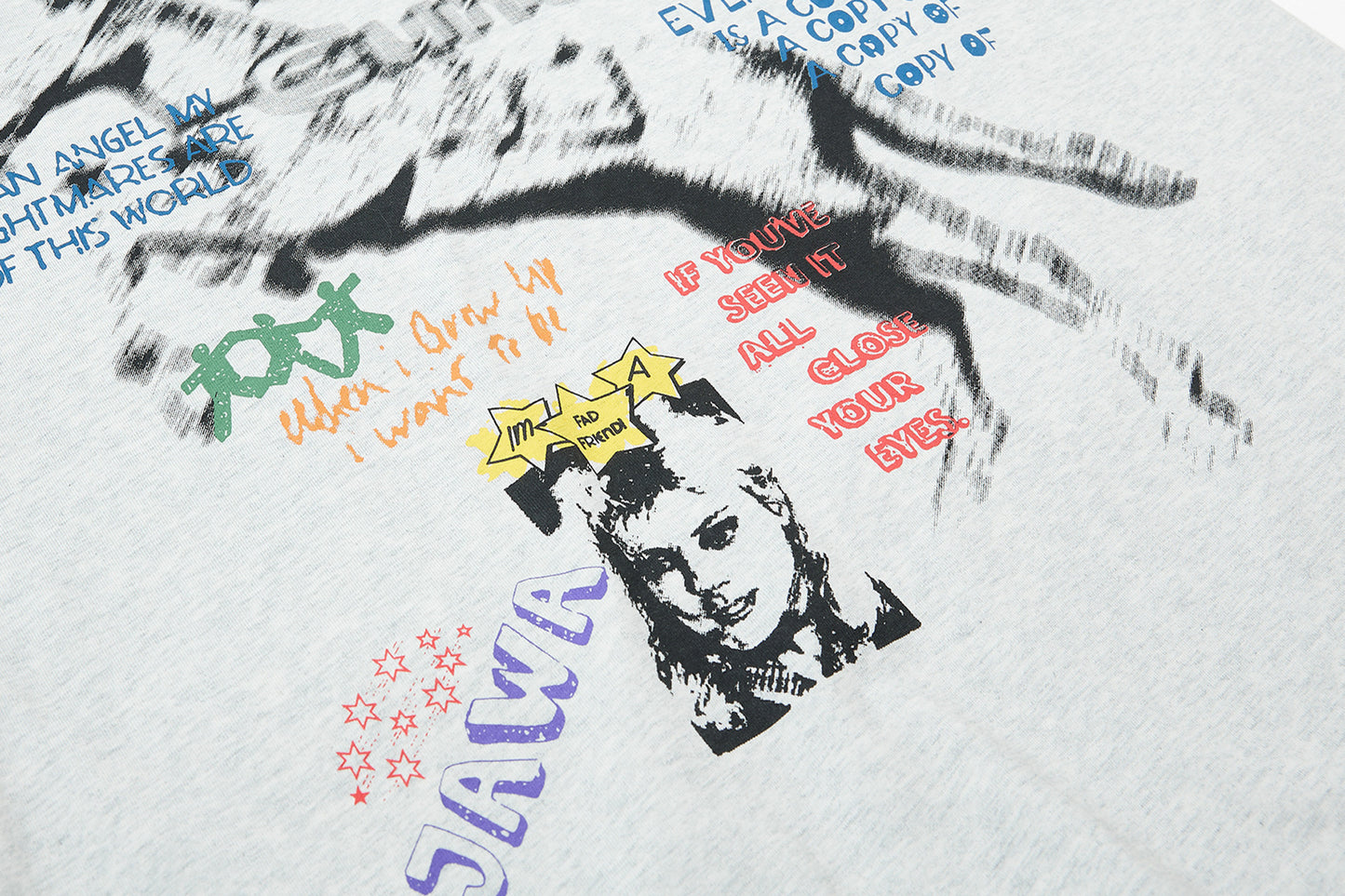 Illustration Letter Print Short Sleeve T-Shirt WN25402