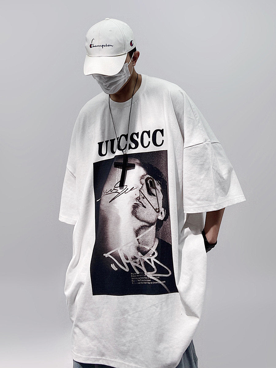 Graphic Print Oversize Short Sleeve T-Shirt WN24016