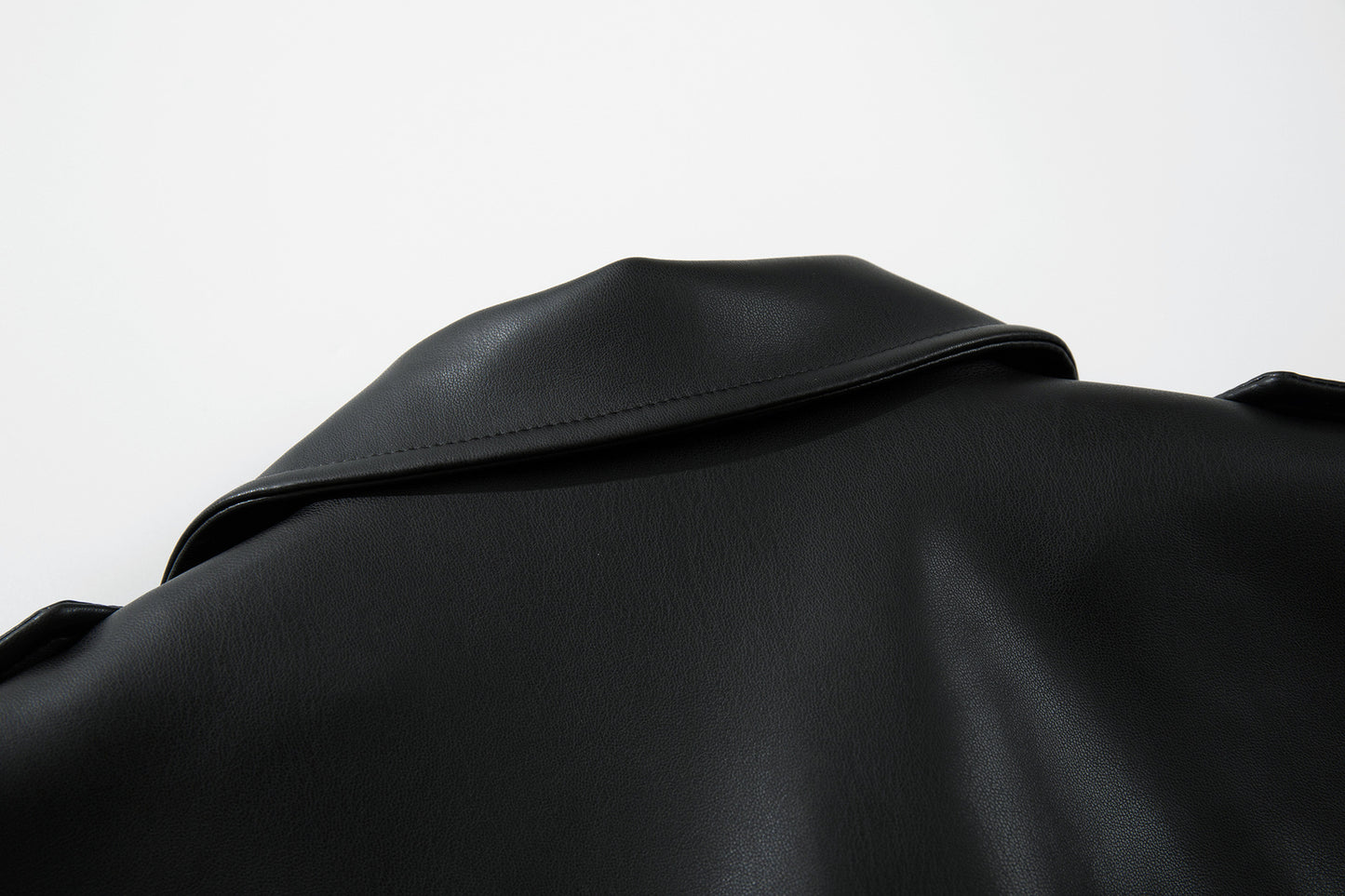 Zip-Up Belted Metal Buckle PU Leather Jacket WN23082