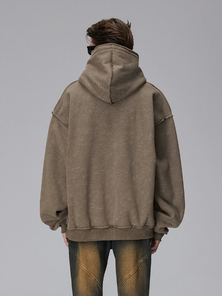 Graphic Letter Print Washed Texture Oversize Hoodie WN17863