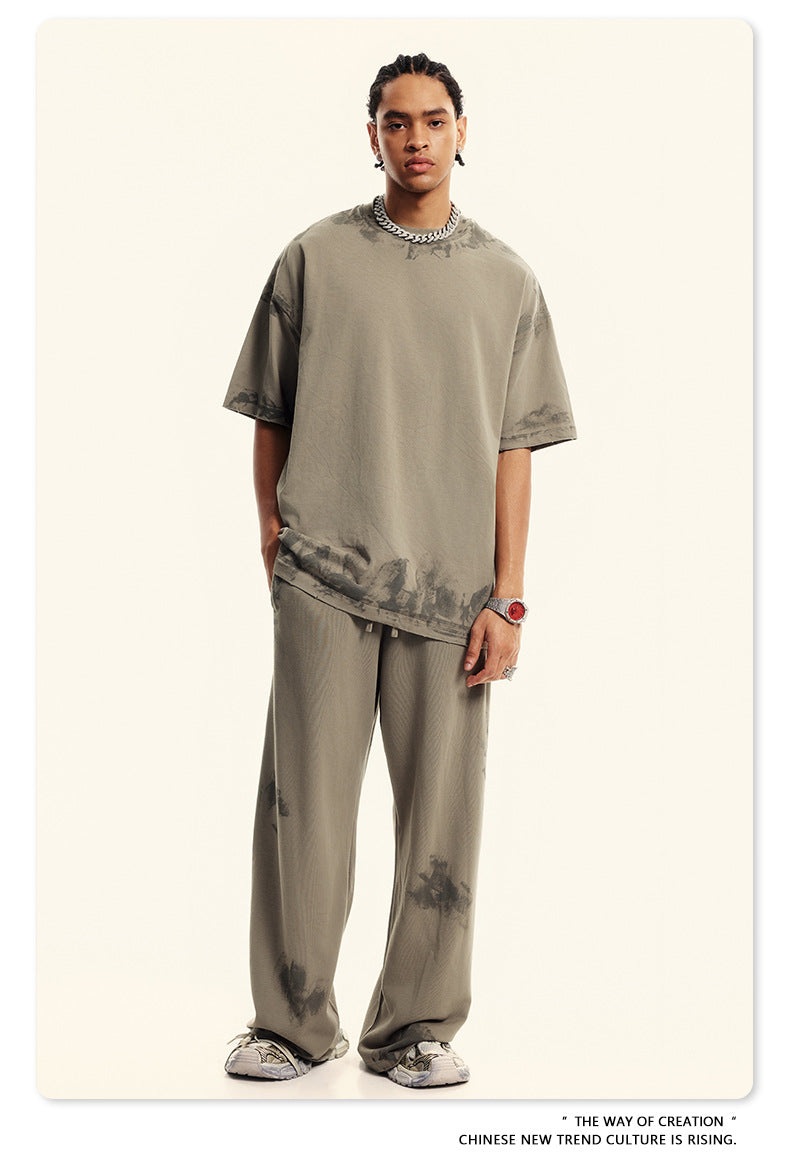 Washed Damage Oversize Heavyweight Short Sleeve T-Shirt WN6072