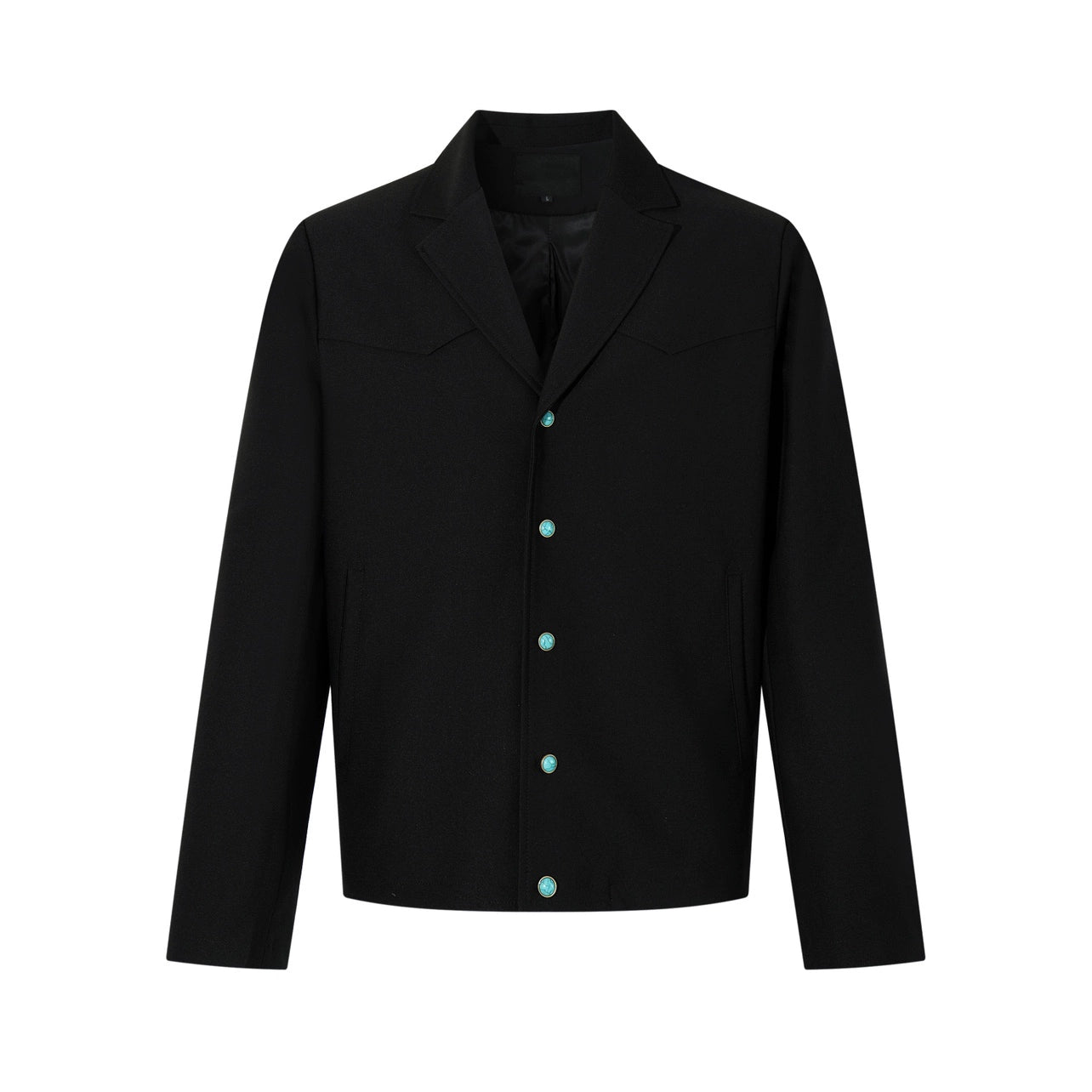 Color Black Shoulder-Pad Tailored Jacket WN21024