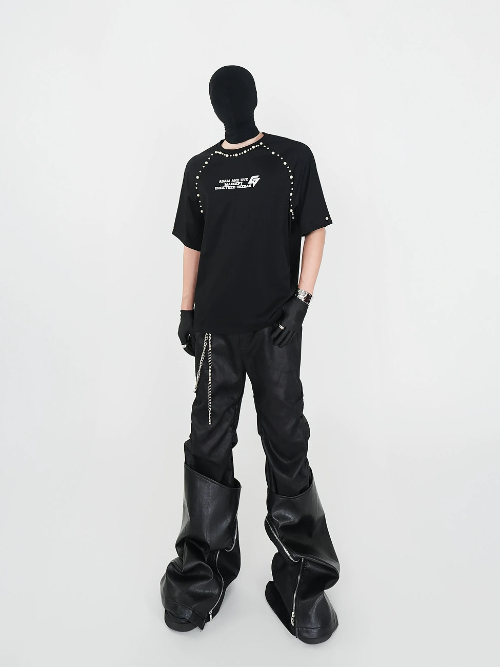 Beaded Design Heavyweight Oversize Short Sleeve T-Shirt WN17373