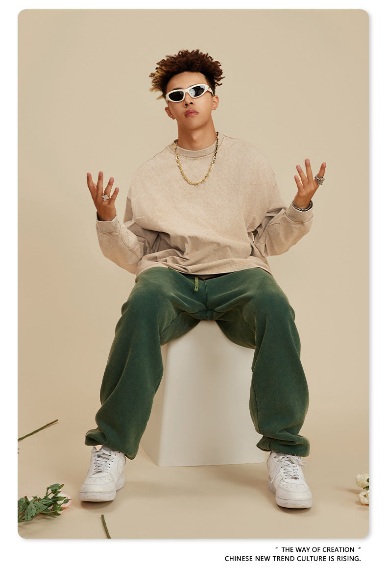 Oversize Washed Long-sleeve t-shirt WN6053