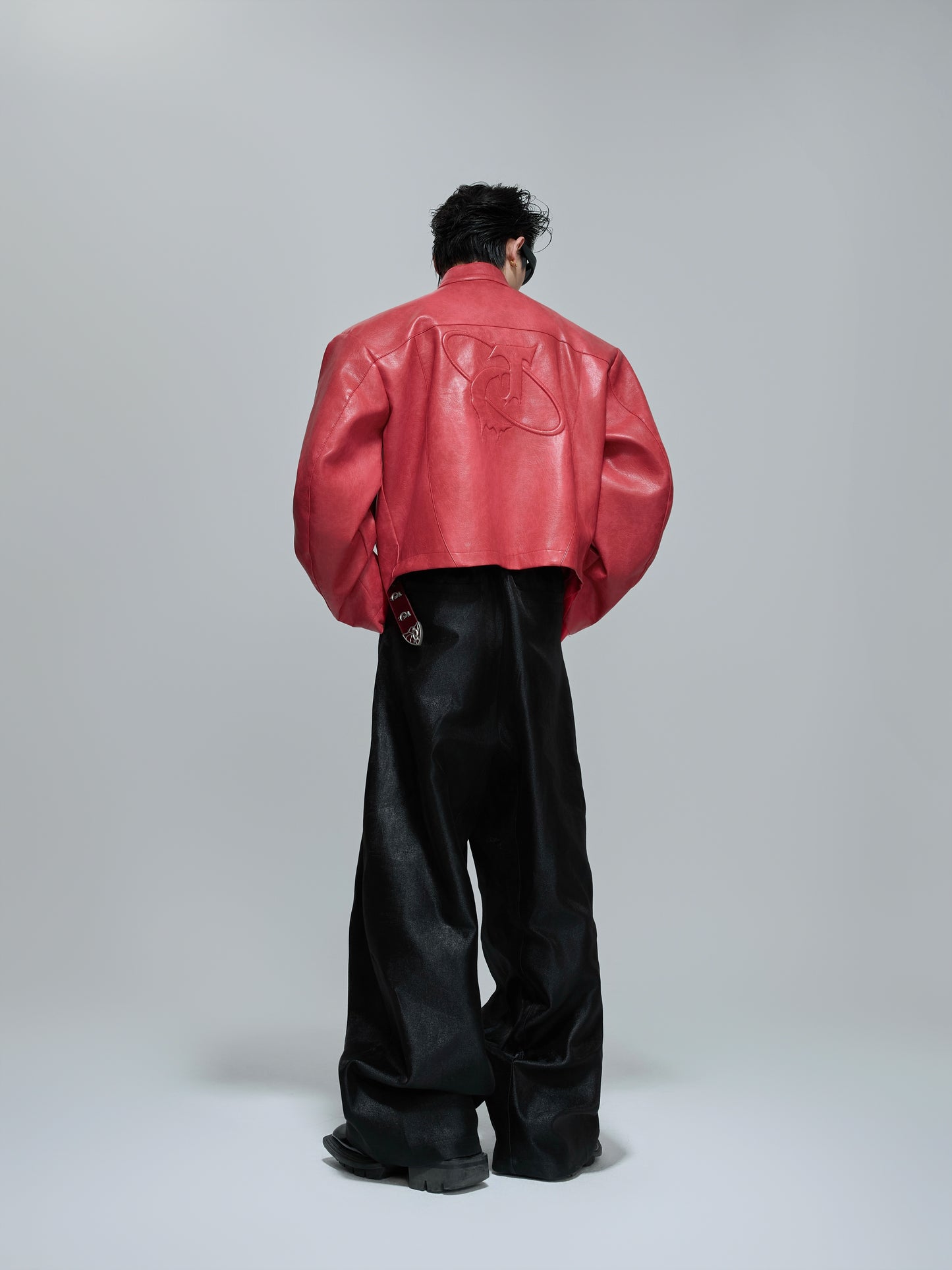 3D Standing-Collar PU Leather Jacket WN21708