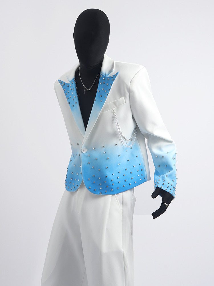 Studs Gradient Tailored Jacket & Studs Gradient Flare Trousers Setup WN23733