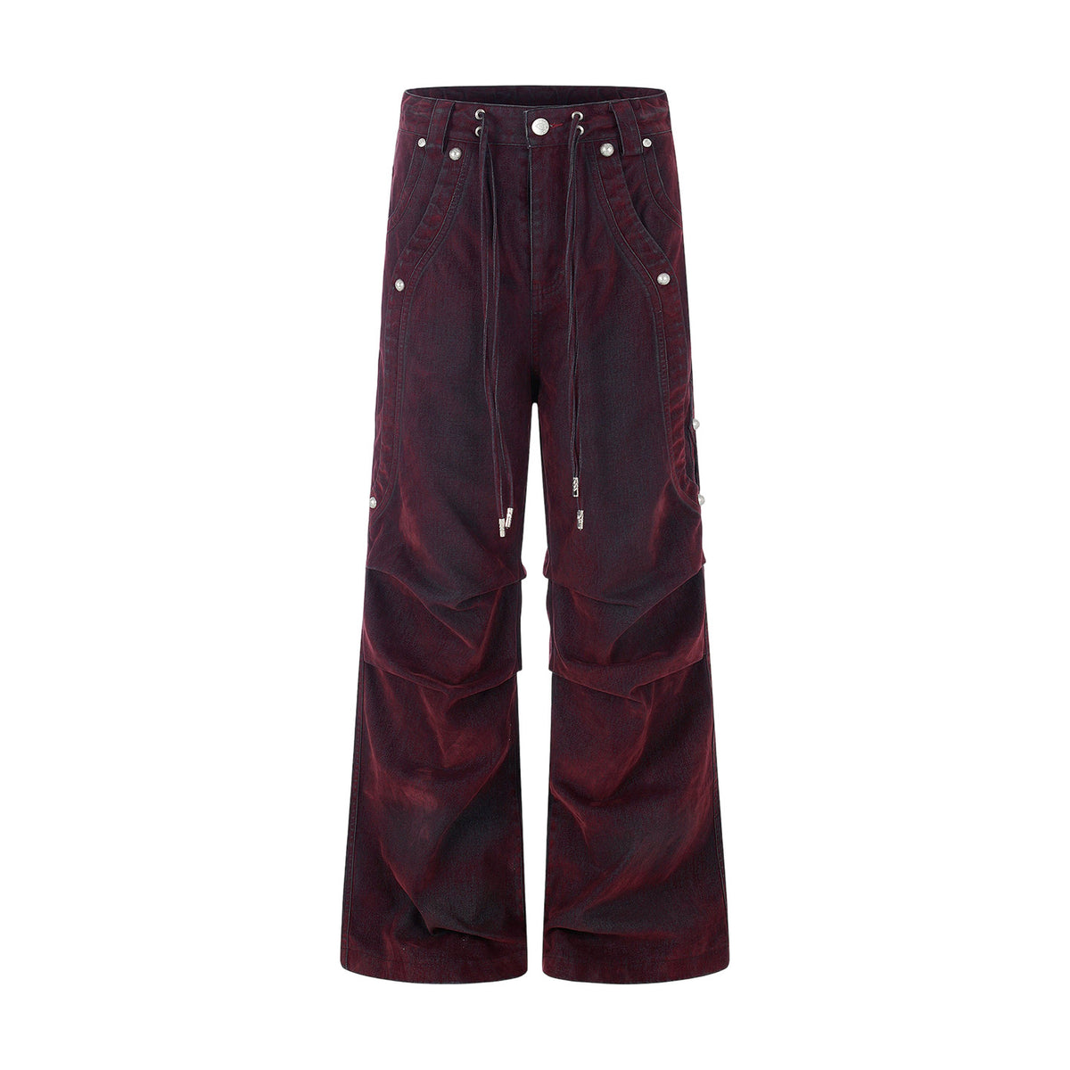 Washed Drawstring Wide Leg Pants WN27455