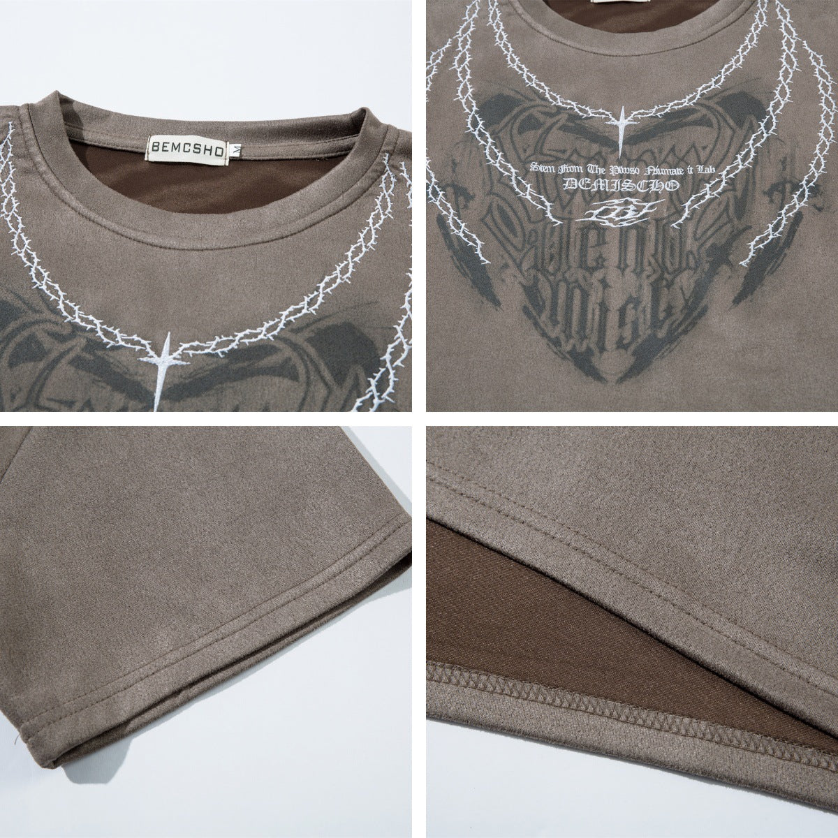 Oversize Graphic Letter Embroidery Short Sleeve T-Shirt WN16542