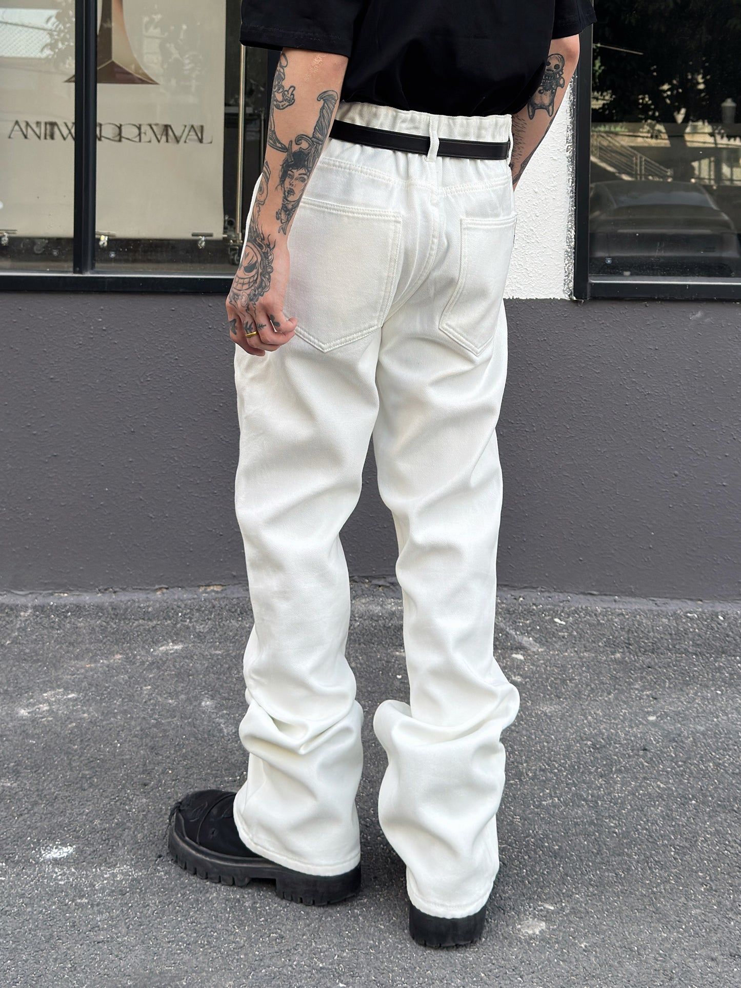 Fleece Lining Slim Straight Denim Jeans WN23002