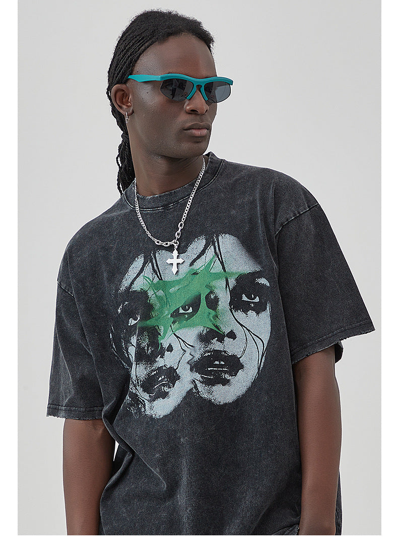 Round Neck Print Short Sleeve T-shirt WN7766