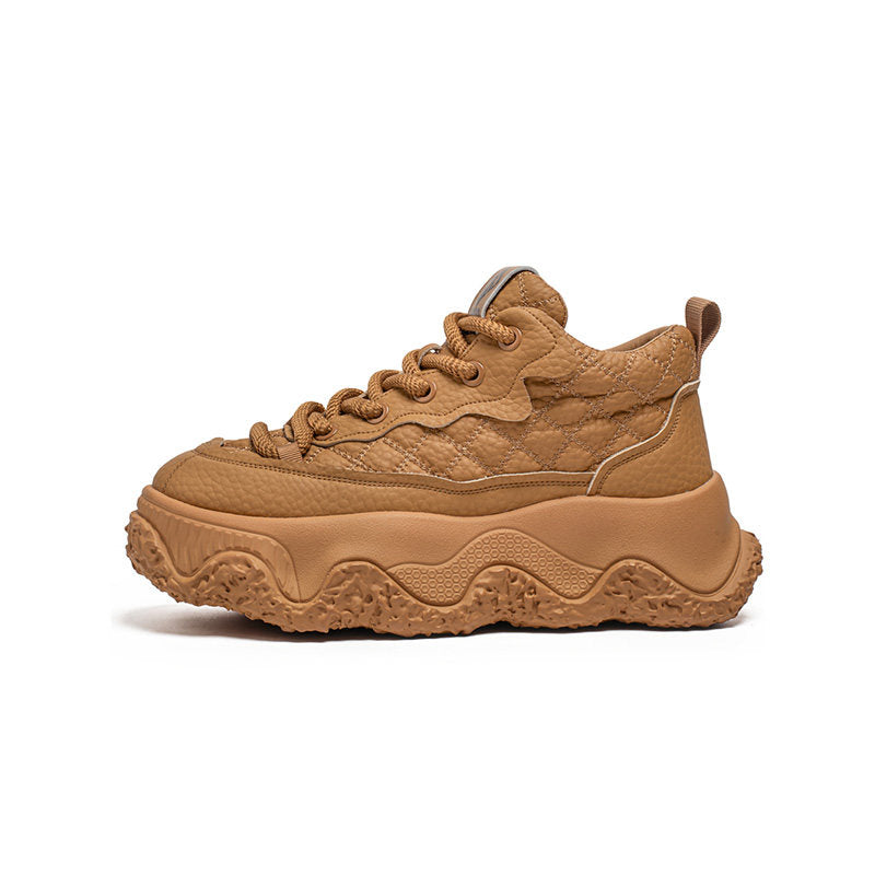 Embossed Platform Lace-Up Sneakers WN23510