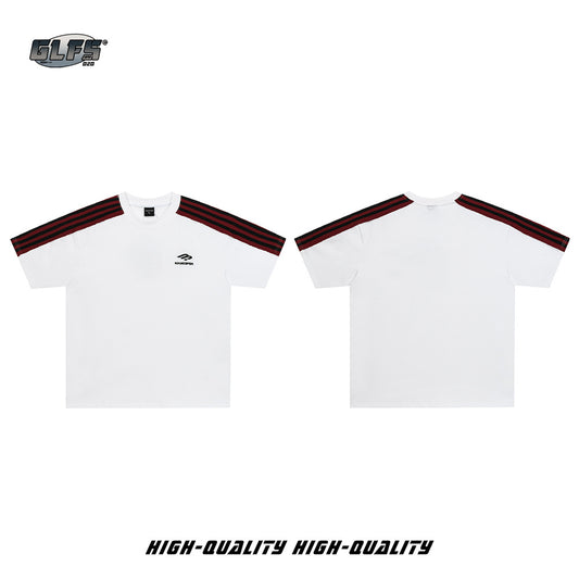 Sporty Tape Embroidery Short Sleeve T-Shirt WN26501