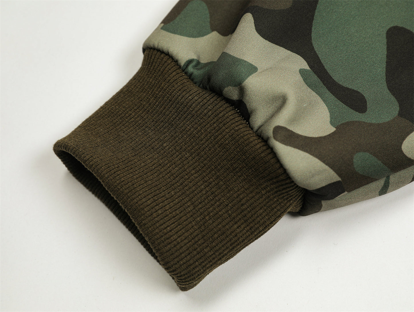 Camouflage Letter Embroidery Oversize Hoodie WN11519