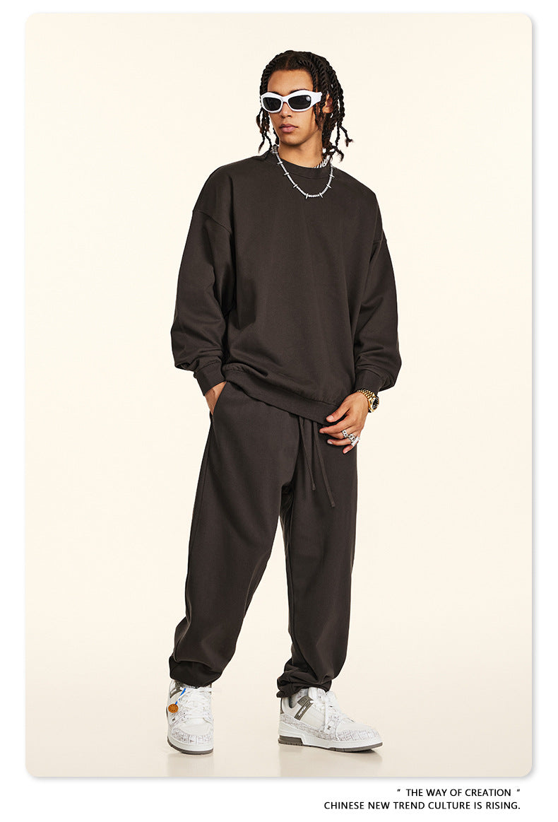 Oversize Heavyweight Pullover Hoodie & Zipper Hoodie & Sweatshirt & Pants Setup WN9930-K