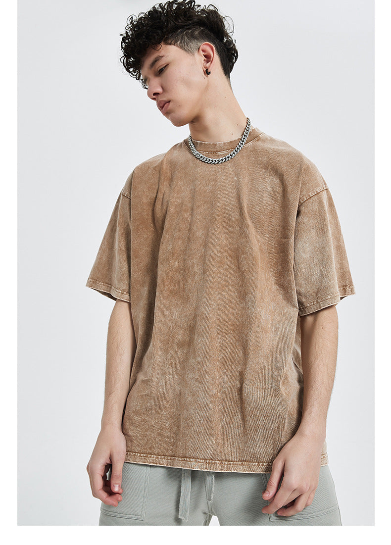 Vintage Dyed Oversize Short-sleeve T-shirt & Vintage Dyed Short Sweatpants Setup WN6631