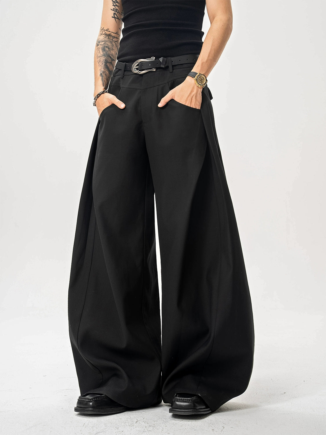 Layered Silhouette Wide Leg Trousers WN20863