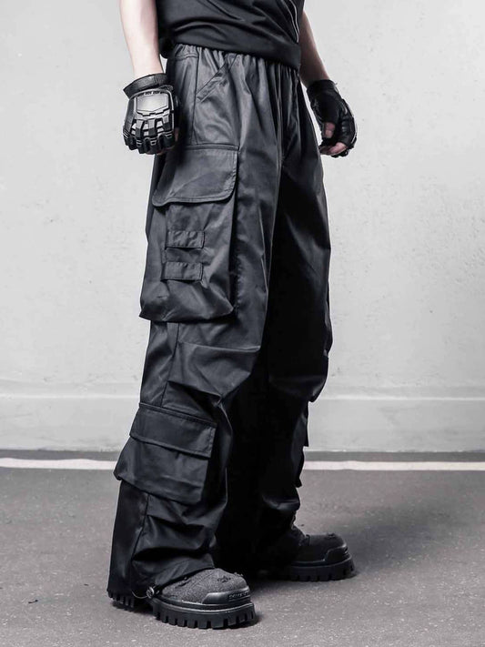 Functional Multi-Pocket Wide Leg Cargo Pants WN22449