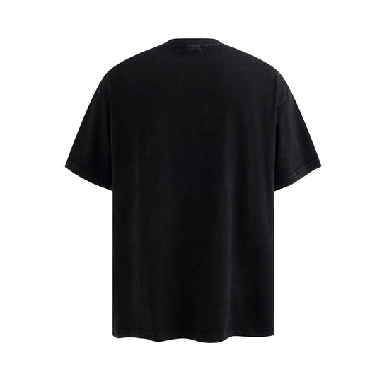 Washed Graphic Letter Print Short Sleeve T-Shirt WN25405