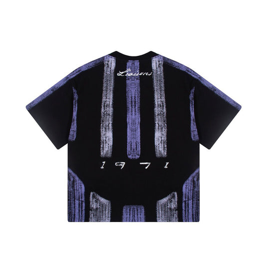 Gradient Spray Letter Print Oversize Short Sleeve T-Shirt WN27860