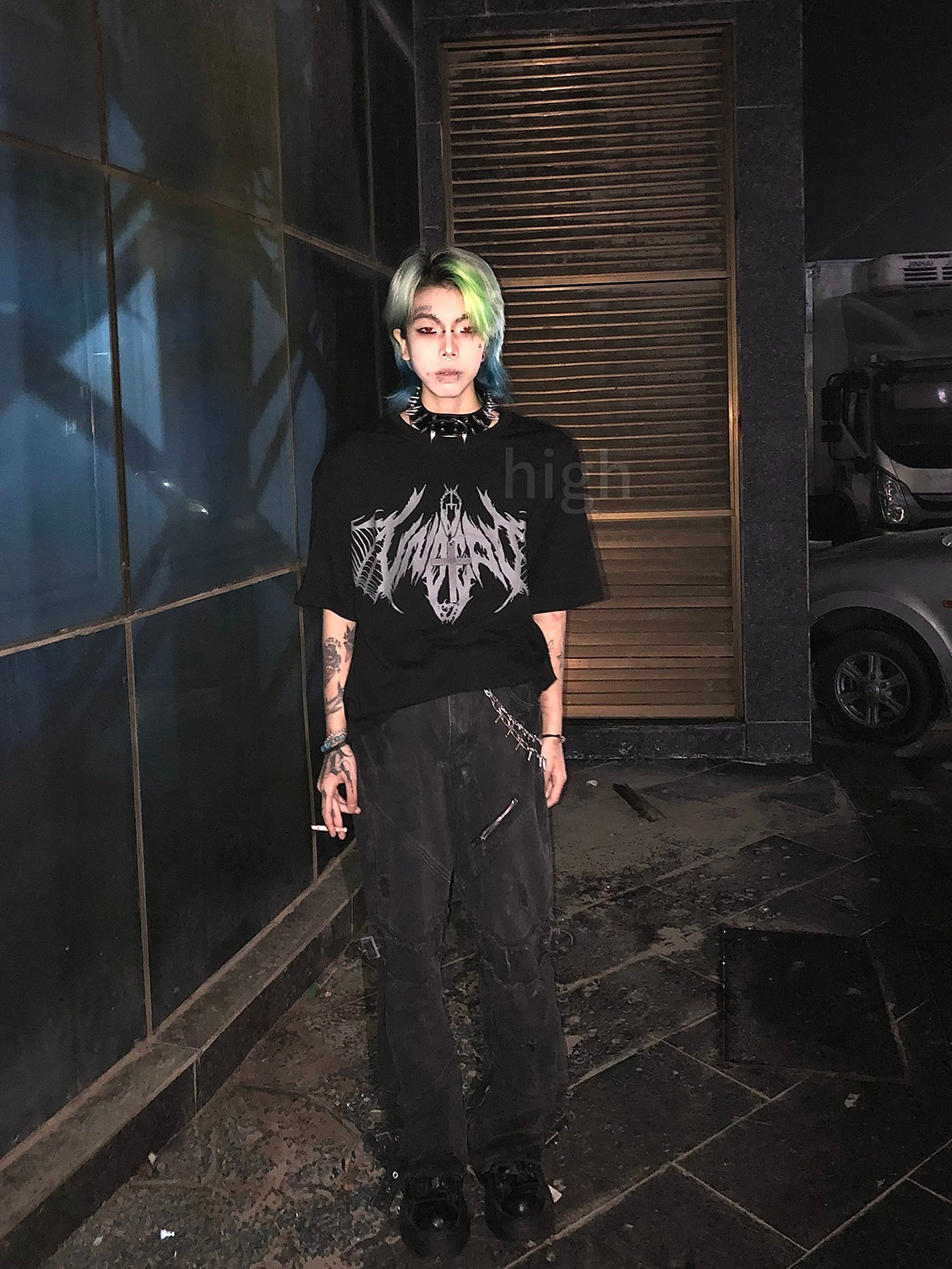 Oversize Print Short Sleeve T-Shirt WN15610