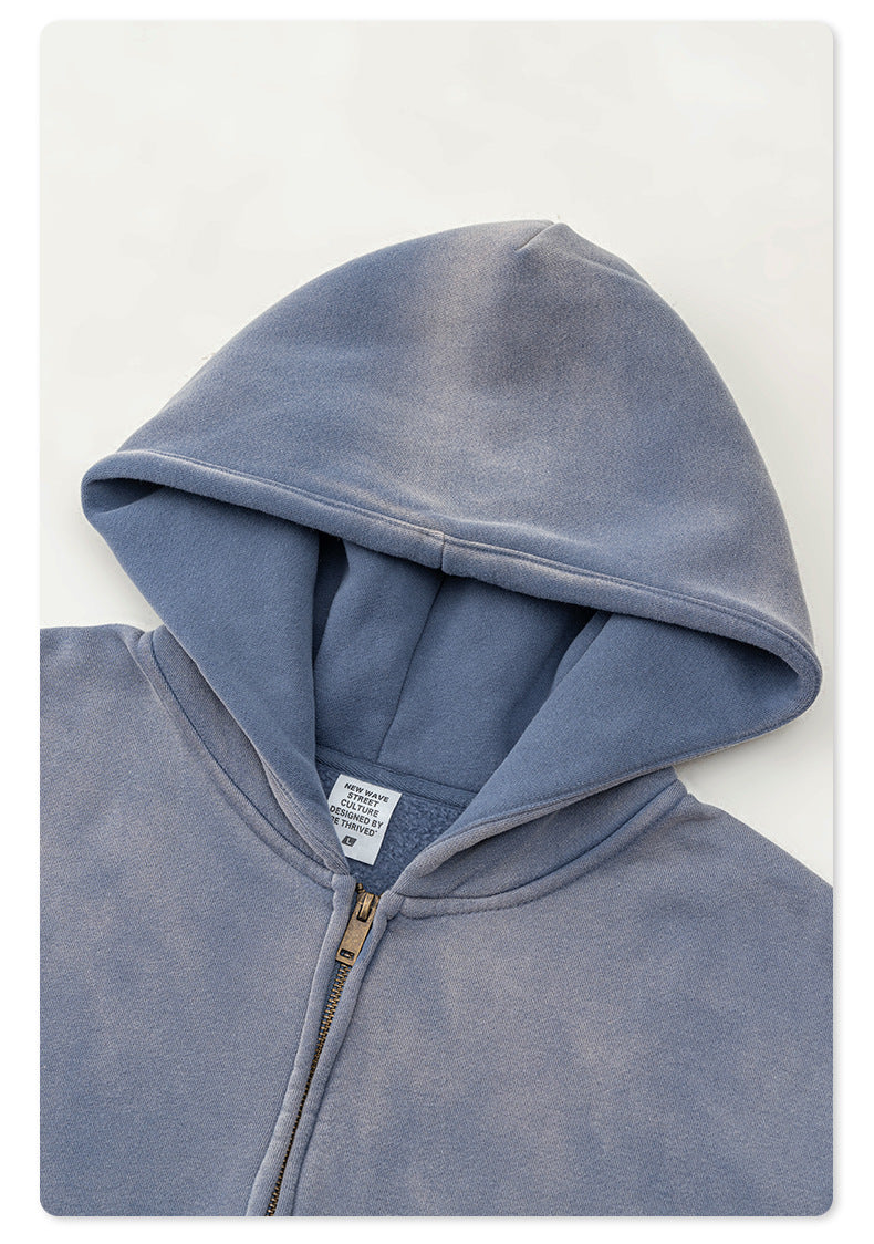 Washed Lining Zipper Hoodie WN7838