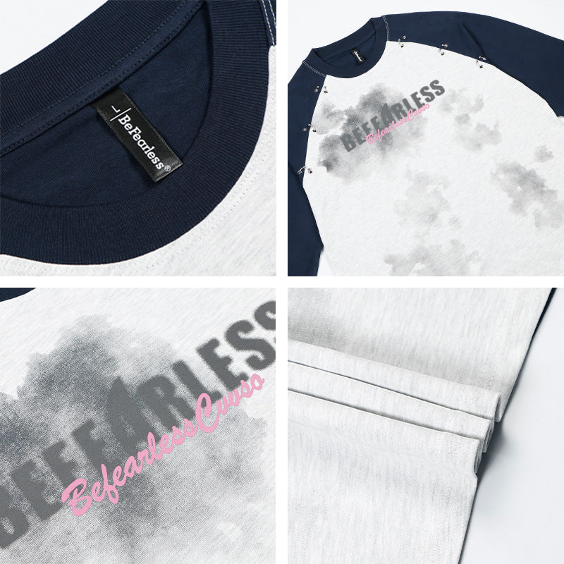 Colorblock Metal Decor Sweatshirt WN18564