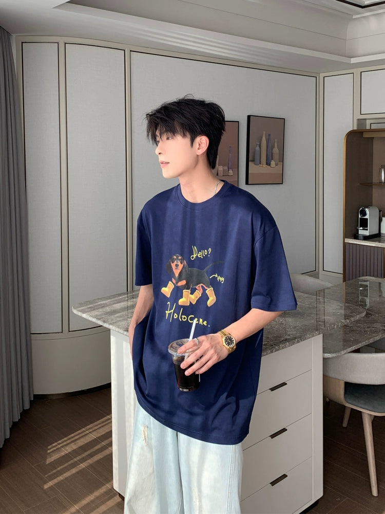 Dog Print Short Sleeve T-Shirt WN20435