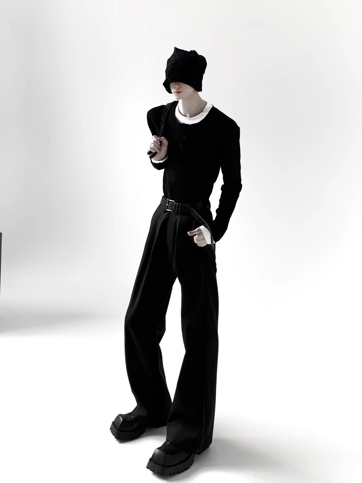 Pleats Draping Flare Trousers WN20360