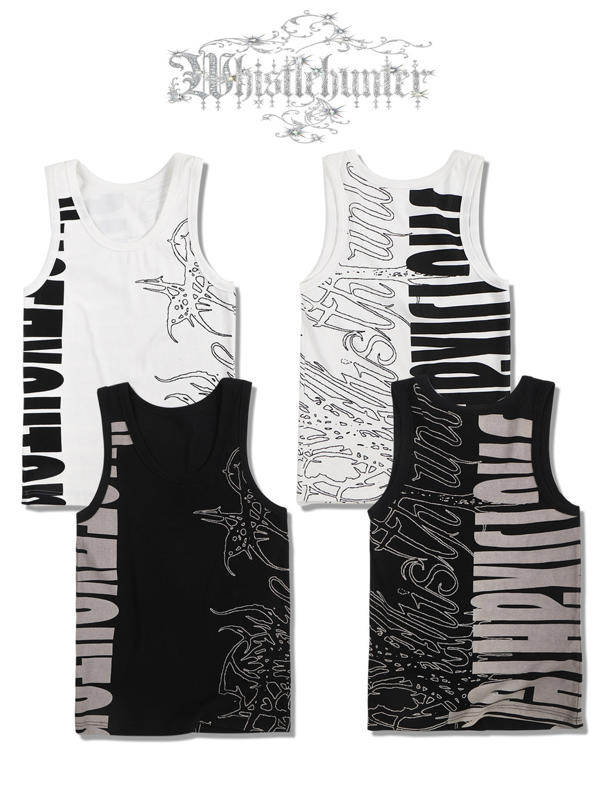Graffiti High Stretch Slim Fit Ribbed Tank Top WN26688