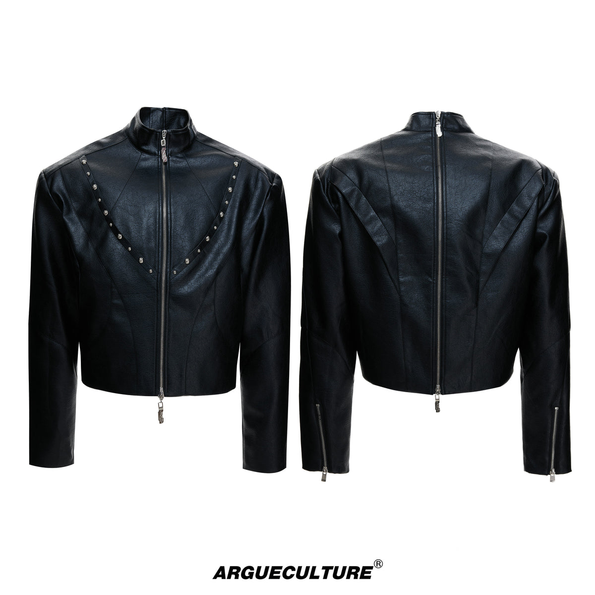 Heavyweight Waxed Rivet Double Zipper Jacket WN23549