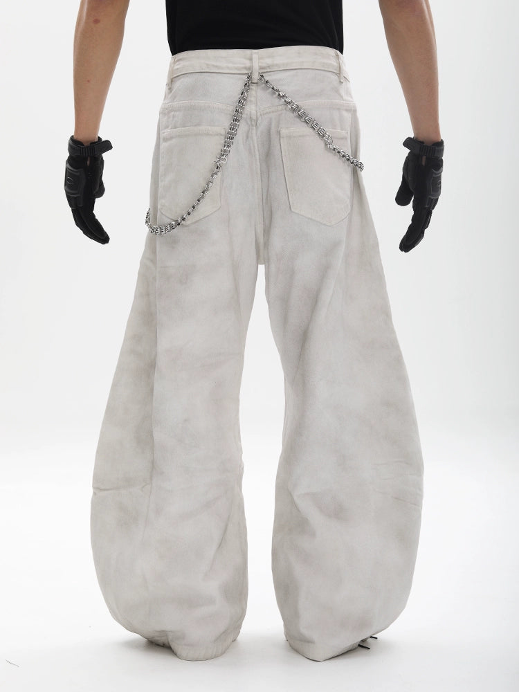 Deconstructed Wide Leg Denim Jeans WN18679