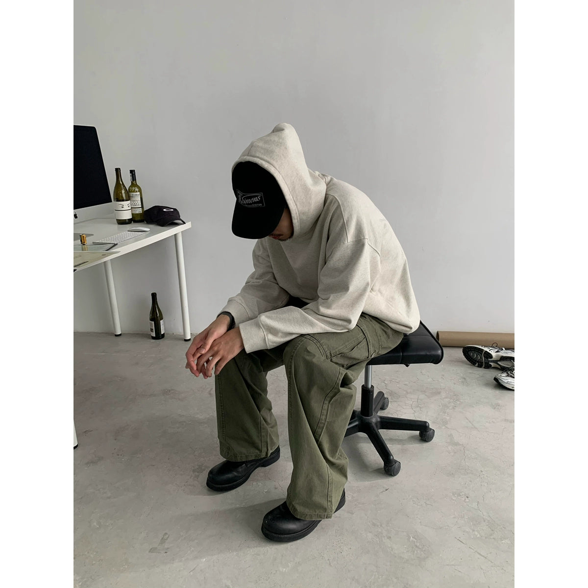 Oversize Short Basic Sweatshirt Hoodie WN4761