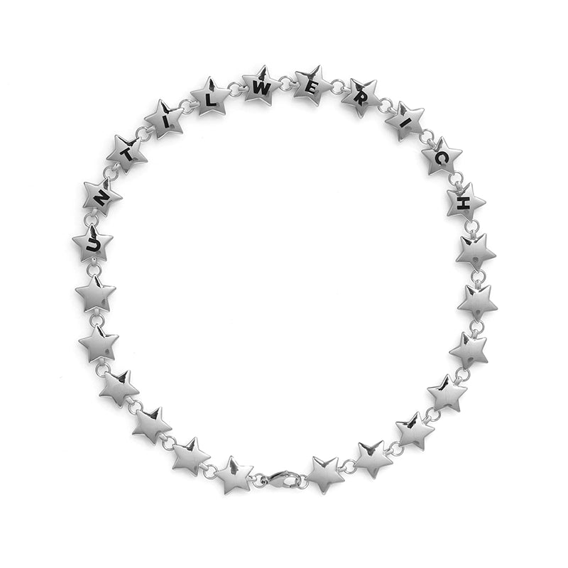 Star & Letter Design Titanium Steel Necklace WN17761
