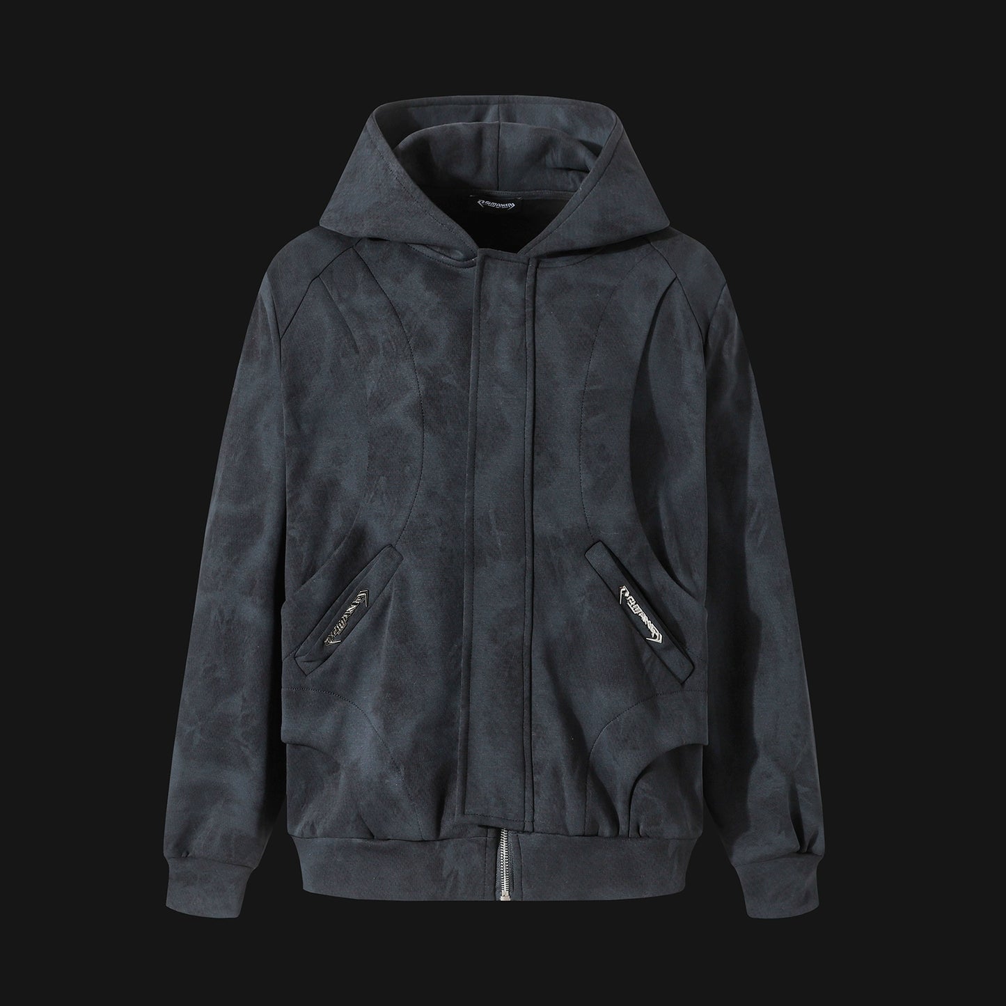 Heavy-Duty Washed Zipper Hooded Jacket WN13512