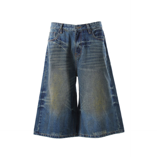 Washed Fade Cropped Denim Jeans WN25442