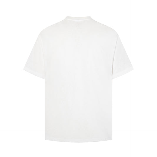 High-Neck Graphic Print Cotton Short Sleeve T-Shirt WN25578