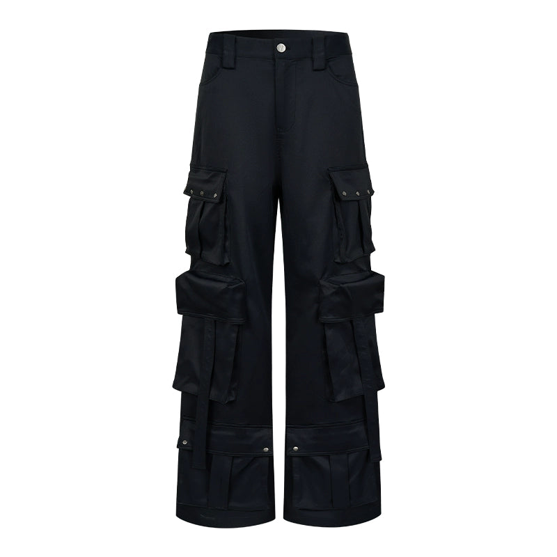 Multi-Pocket Strap Detail Flare Pants WN18062