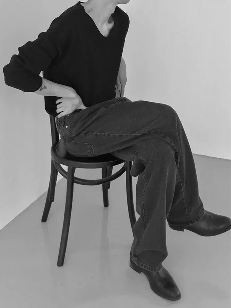 Thick V-Neck Knit Sweater WN21665