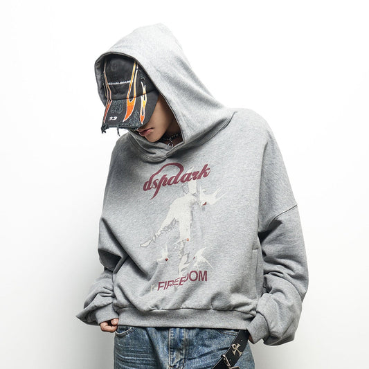 Letter Print Oversize Cropped Hoodie WN22961