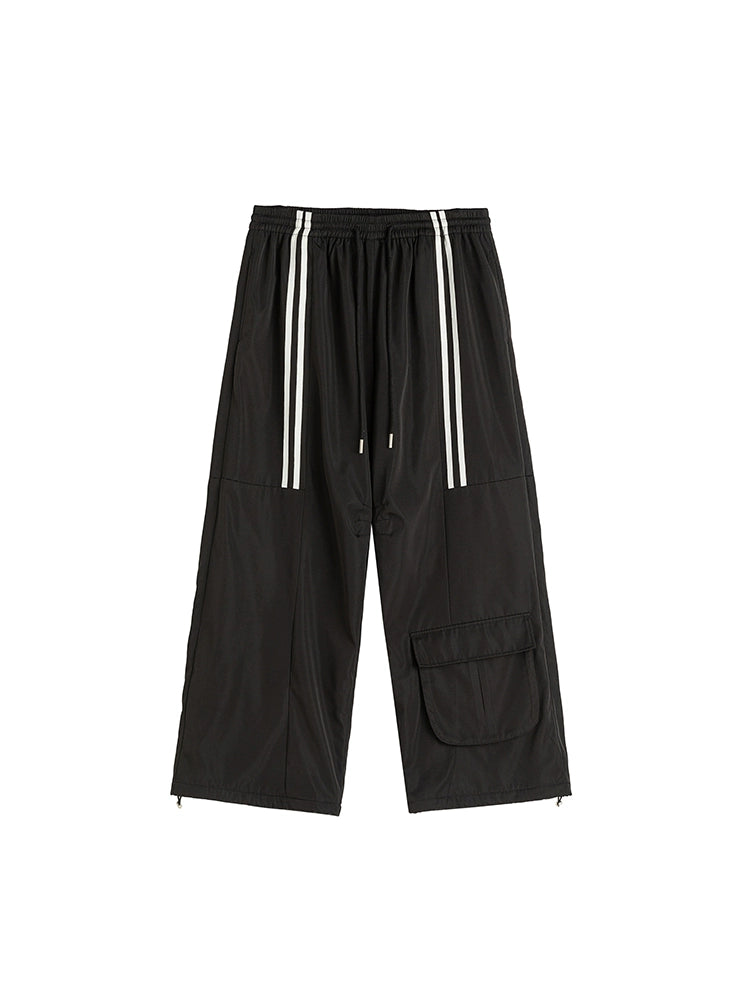 Fleece Lining Sporty Jacket & Wide-leg Sporty Pants Setup WN13335