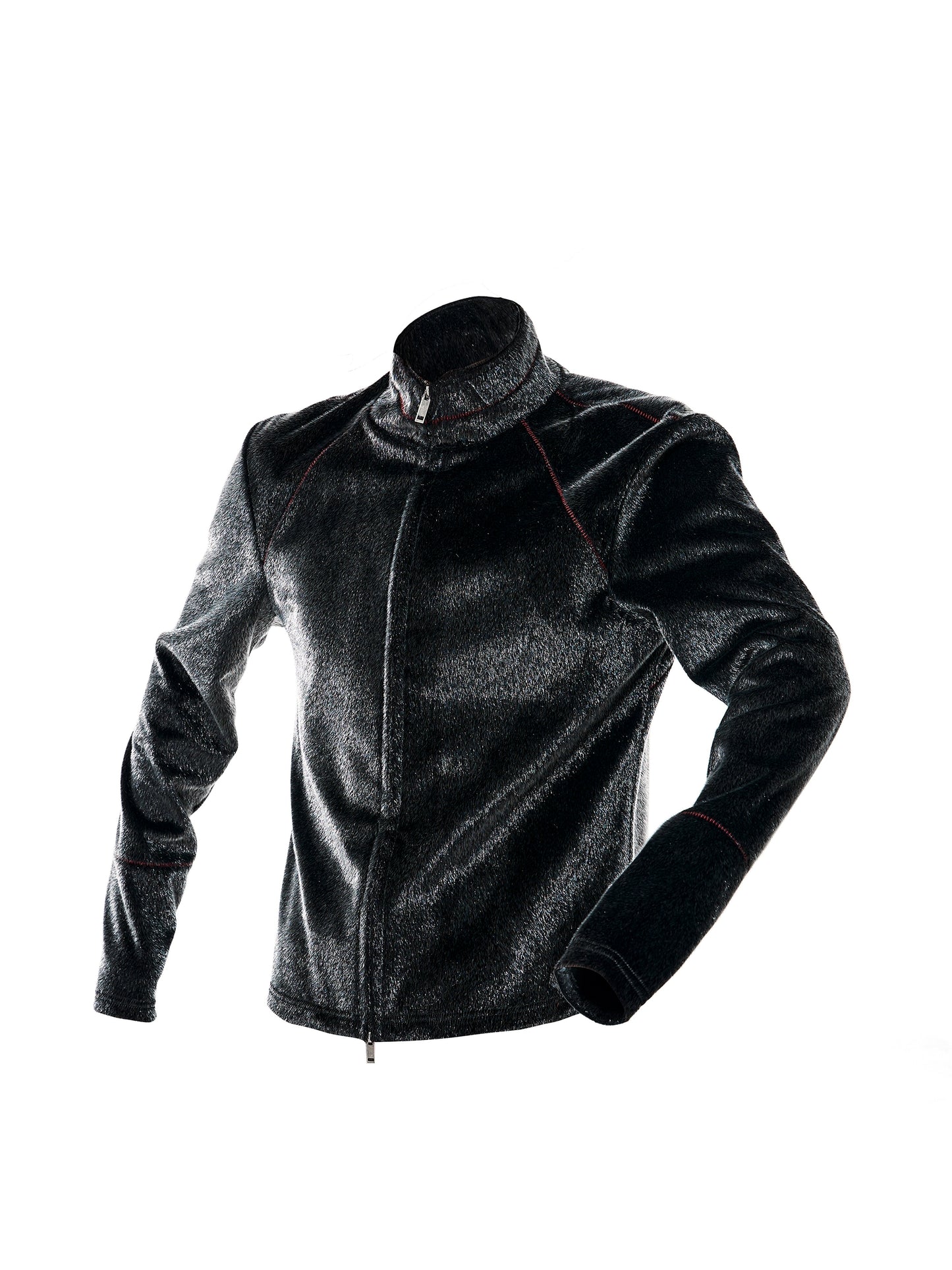 Fake Fur Stand Neck Zipper Jacket WN22647