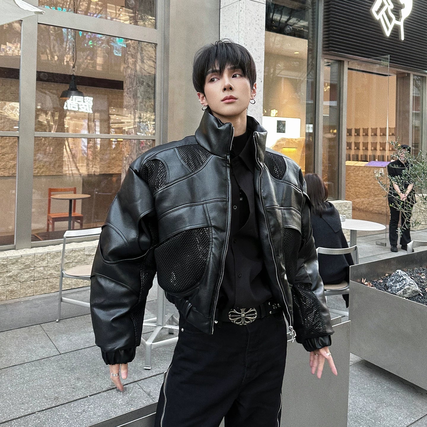 WN25053 Yang Yifan trendy brand belt men's belt jeans belt youth Korean style men's personalized perforated new product WN25053