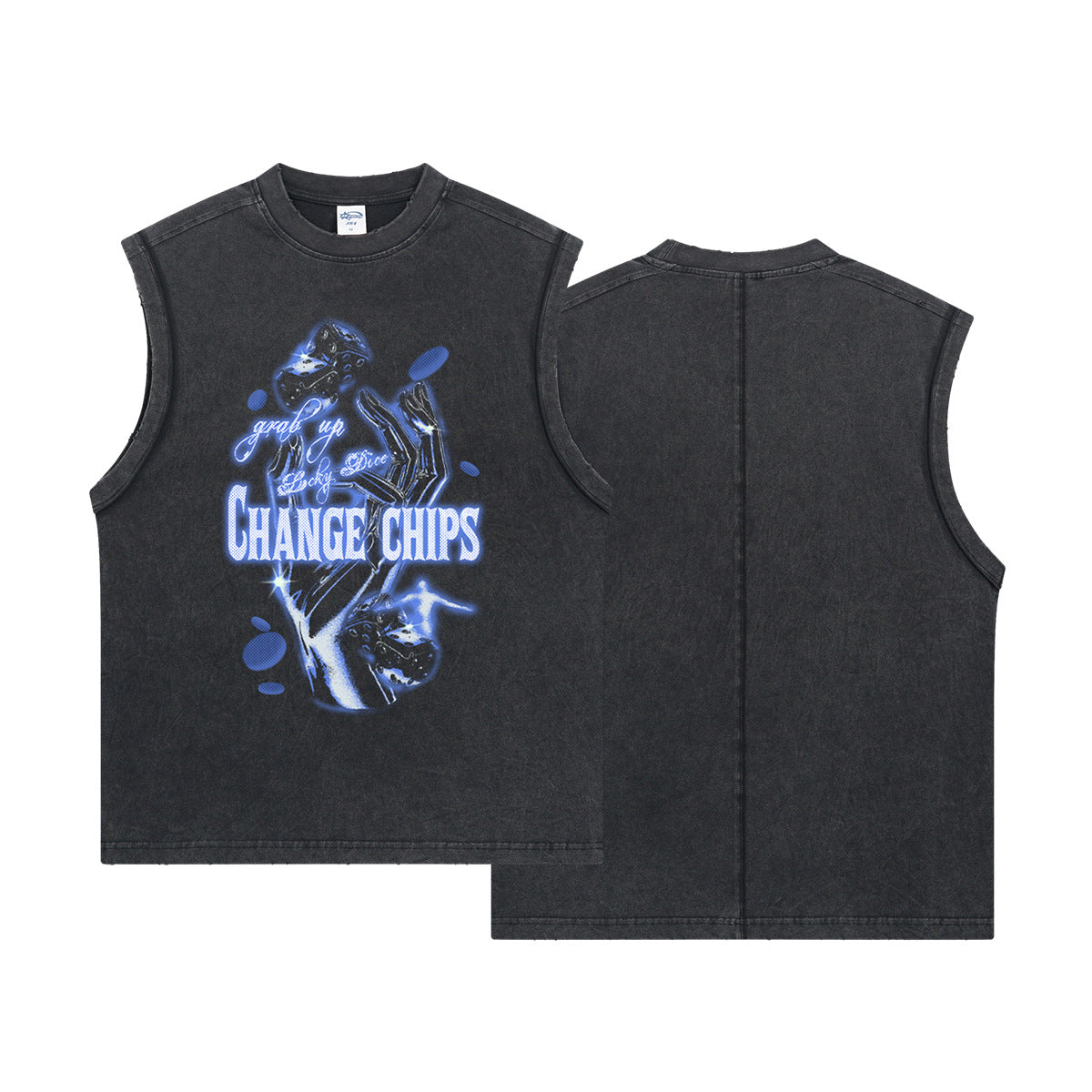 Washed Wax Dye Graphic Print Tank Top WN16260