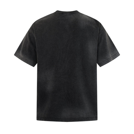 Washed Handwriting Print Short Sleeve T-Shirt WN25809