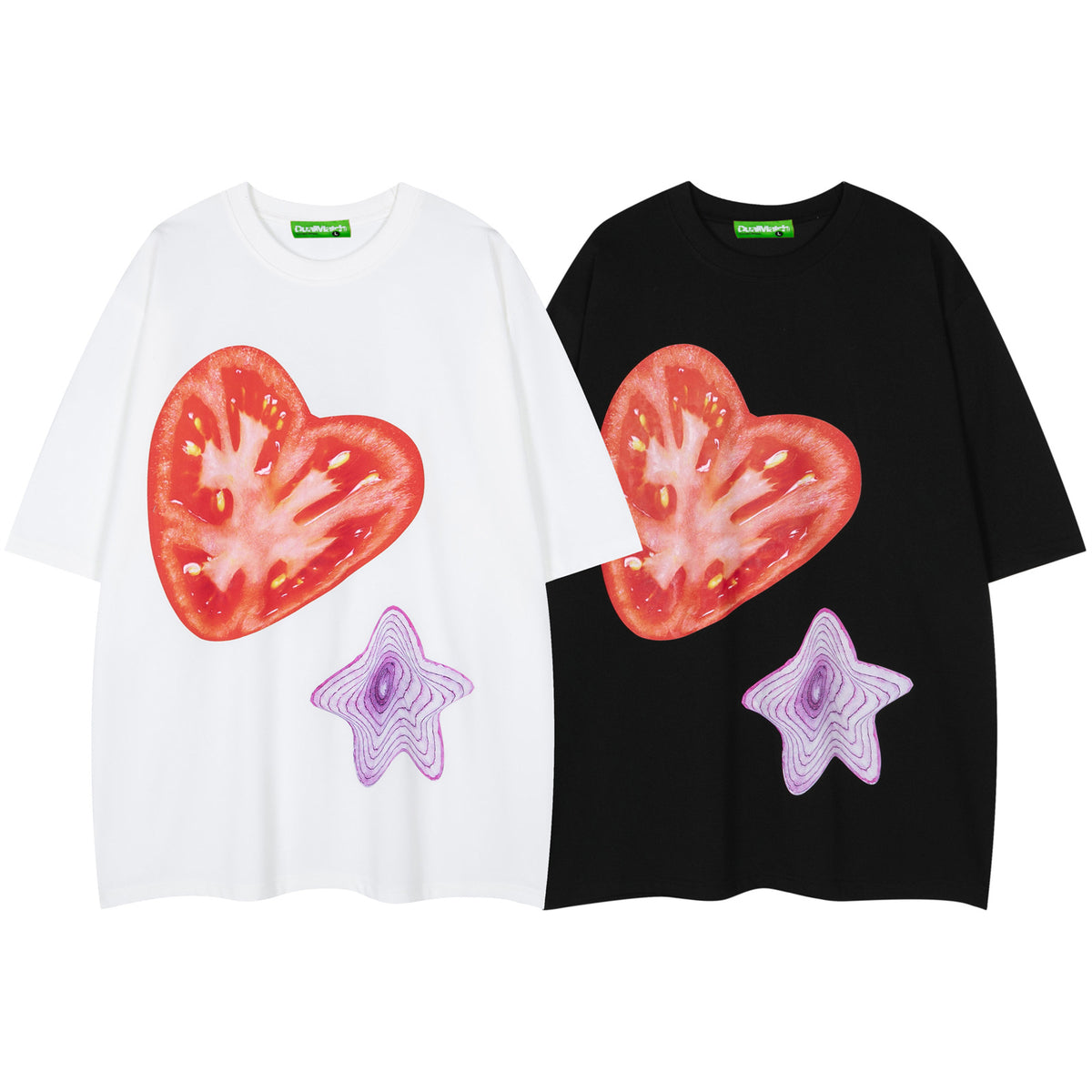 Heart Tomato Print Oversize Short Sleeve T-Shirt WN26863
