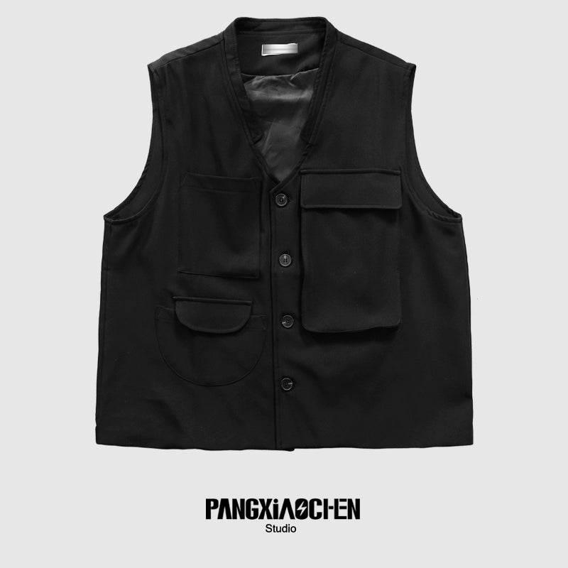 Multi-Pocket Tailored Vest Jacket WN20181