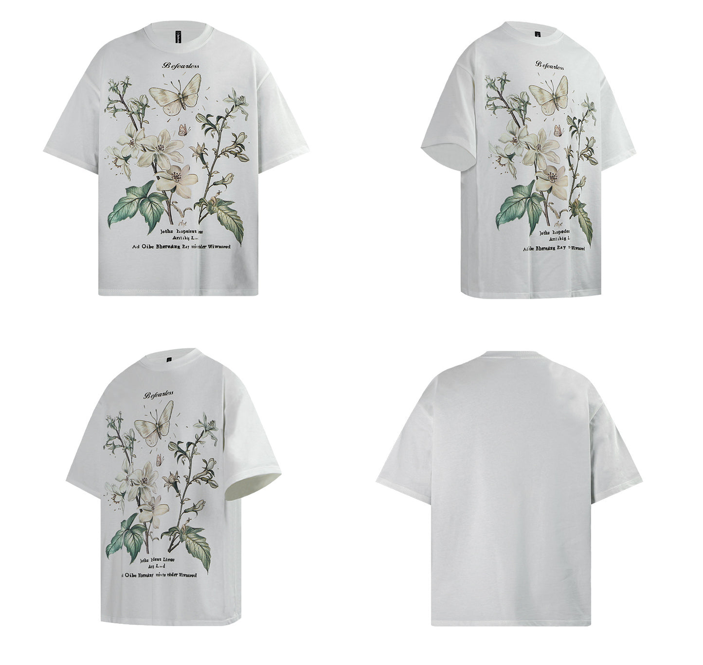 Flower Butterfly Graphic Short Sleeve T-Shirt WN26261