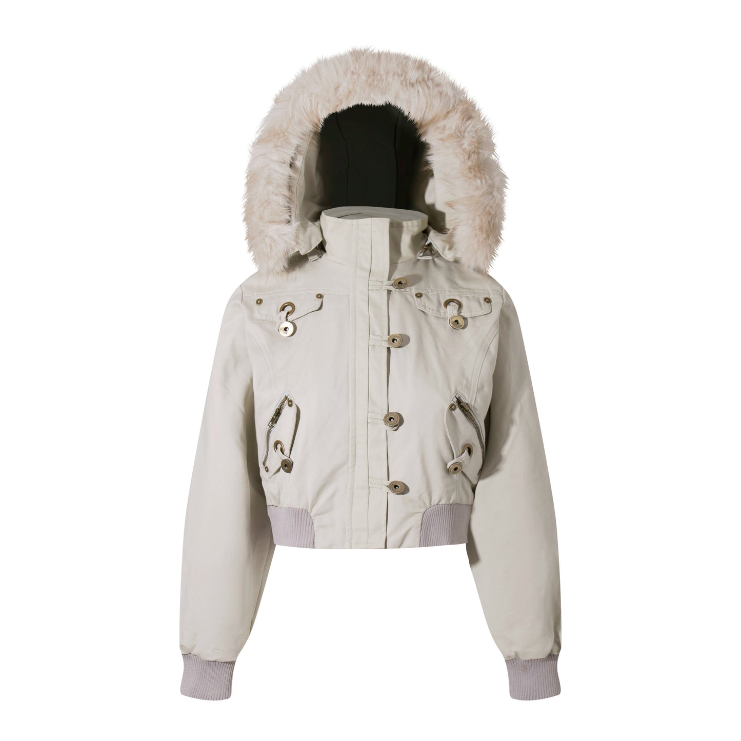 Detachable Fur Hooded Jacket WN21347