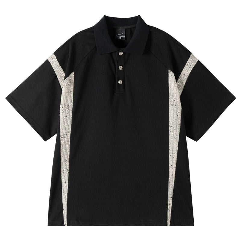 Heavyweight Patchwork Short Sleeve Polo Shirt WN17527