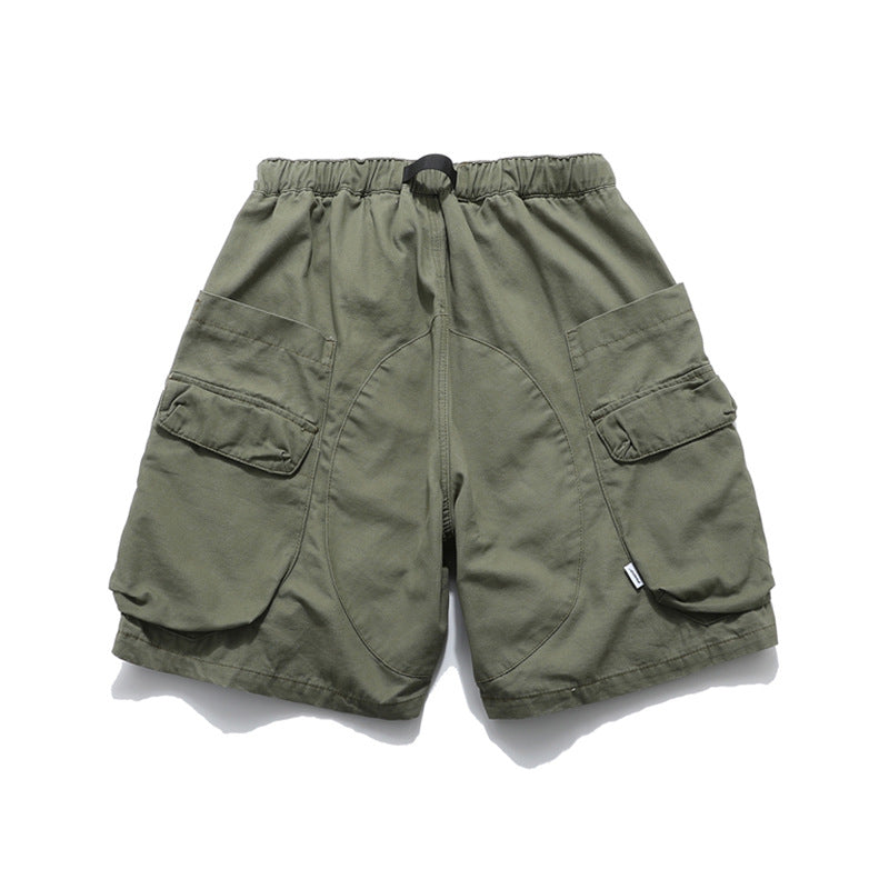 Washed Damage Zipper Cargo Half Pants WN26853